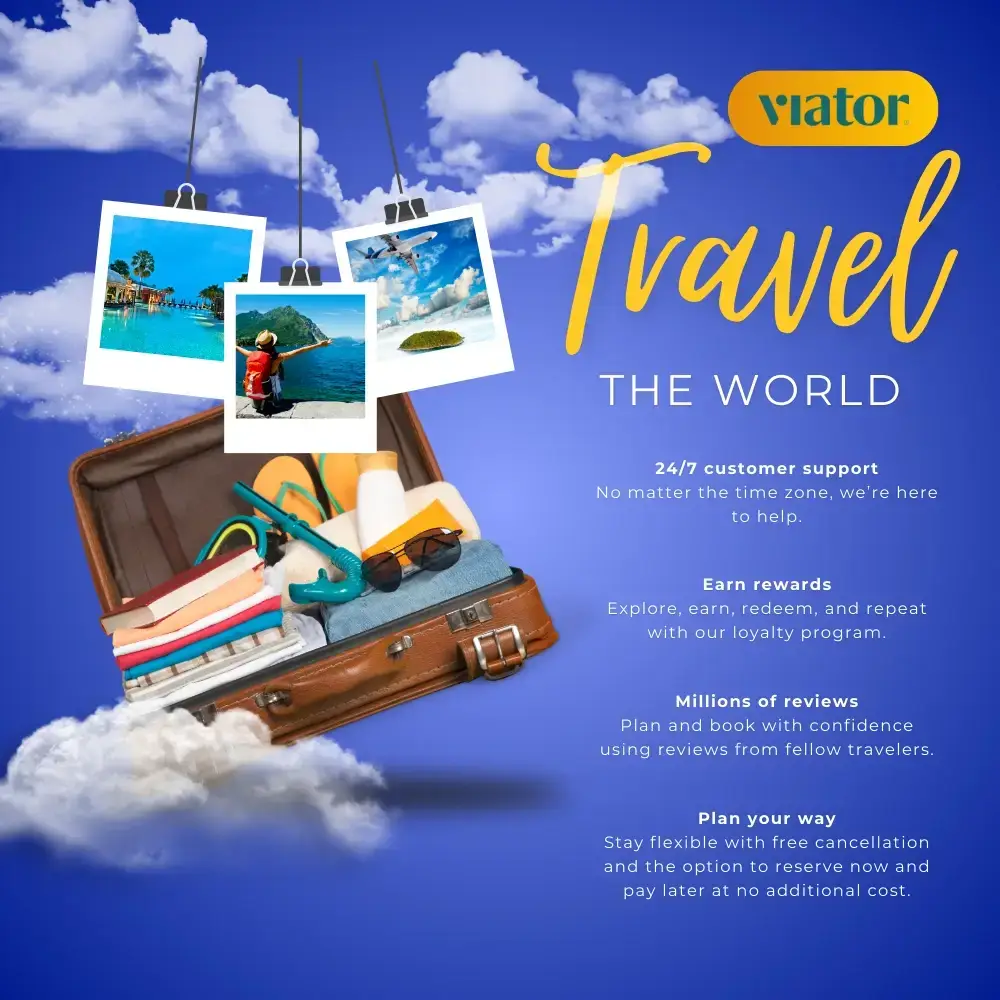 Viator.com booking sheet for travel experiences.