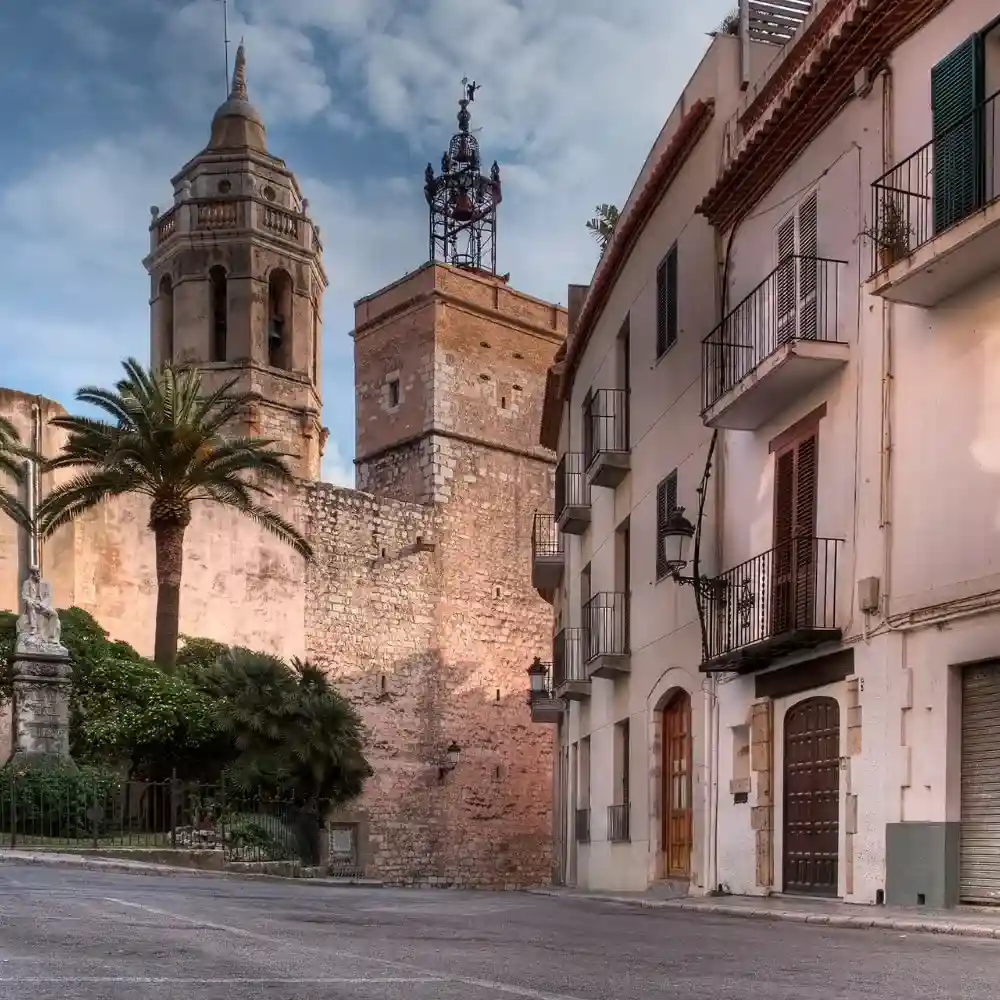 Beautiful view of Sitges beach and town