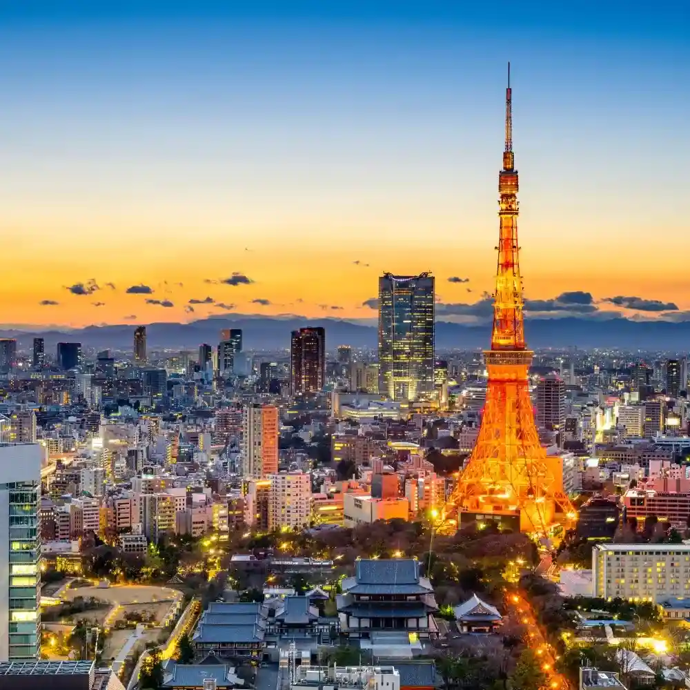 day trips from tokyo : cityscape with iconic landmarks and skyline